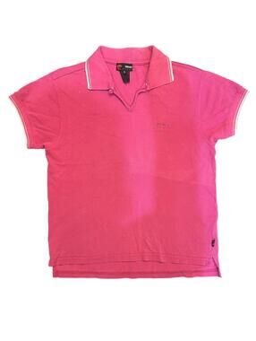 Versace Sport Pink Embroidered Polo Shirt